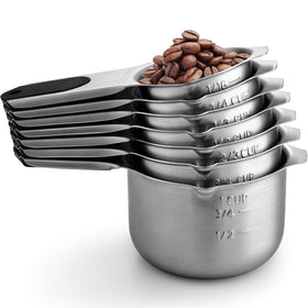 Spring Chef magnetic cups store neatly, reducing counter clutter.