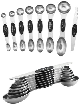 Spring Chef magnetic measuring spoons nest for compact storage.