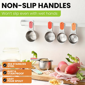 Dishwasher-safe Spring Chef measuring cups for easy cleanup.