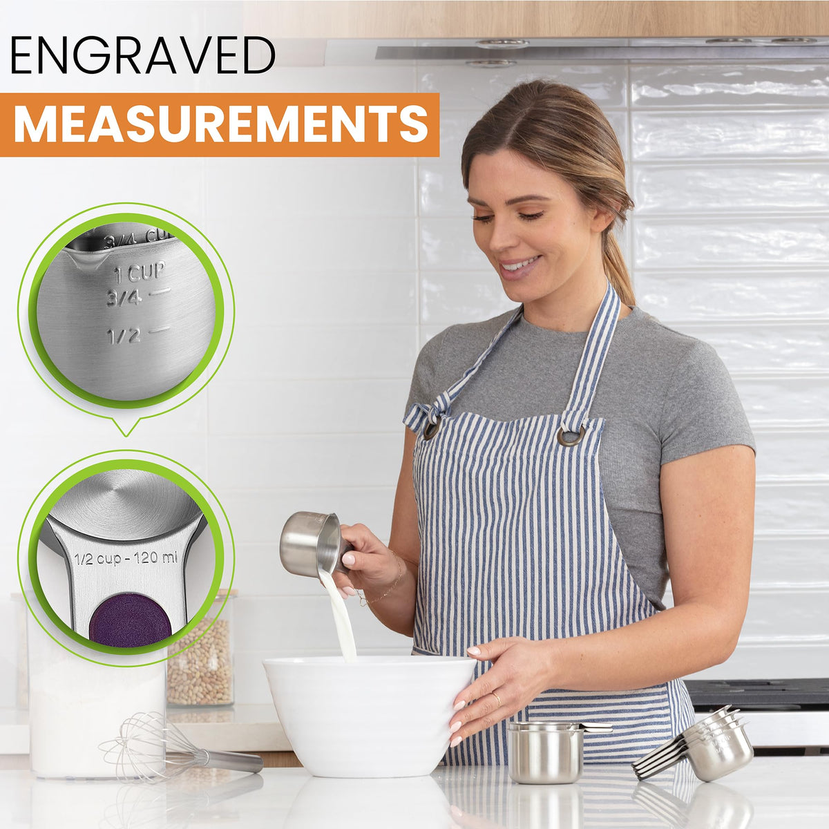 Spring Chef measuring cups with easy pour spout for precise pouring.
