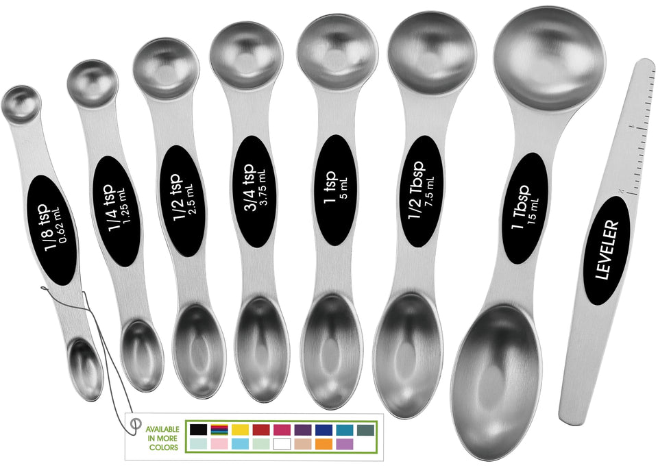 Spring Chef measuring spoons nest together for compact storage.
