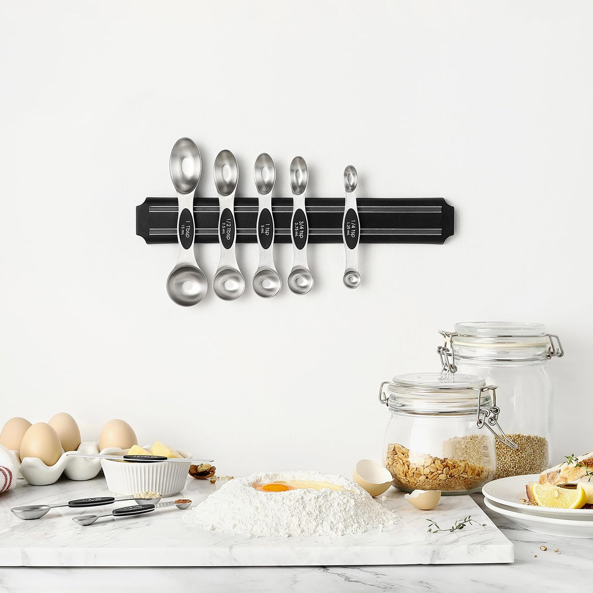 Spring Chef spoons cover seven sizes from 1/8 tsp to 1 Tbsp.
