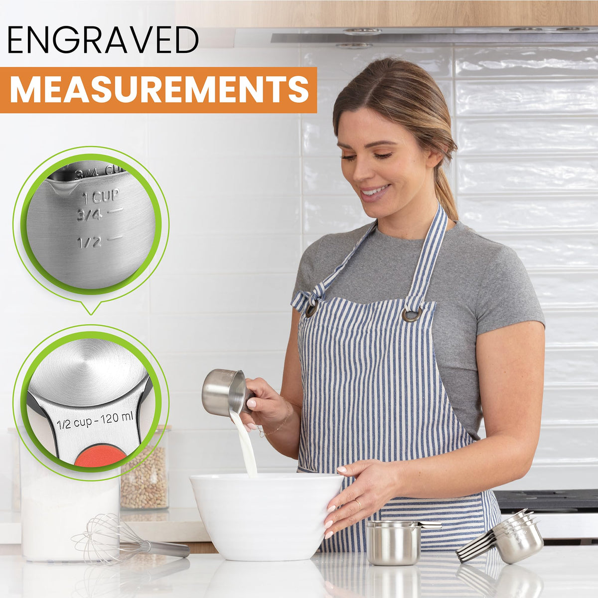 Patent-pending magnetic nest keeps Spring Chef cups organized.