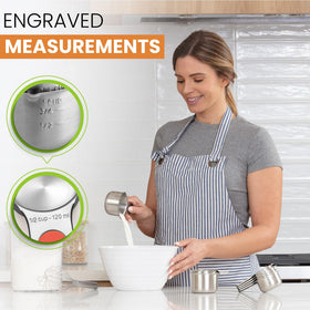 Patent-pending magnetic nest keeps Spring Chef cups organized.