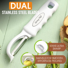 Spring Chef peeler comfort handle supports both hands
