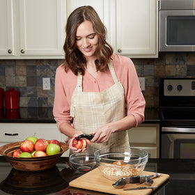 Spring Chef Premium Swivel Peeler with black finish for sleek storage.