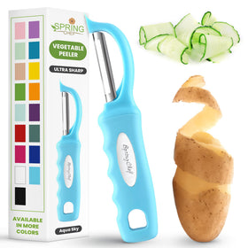 Spring Chef Premium Swivel Peeler blade close-up for precise peeling