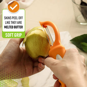 Spring Chef Premium Swivel Peeler dishwasher-safe for easy cleanup.