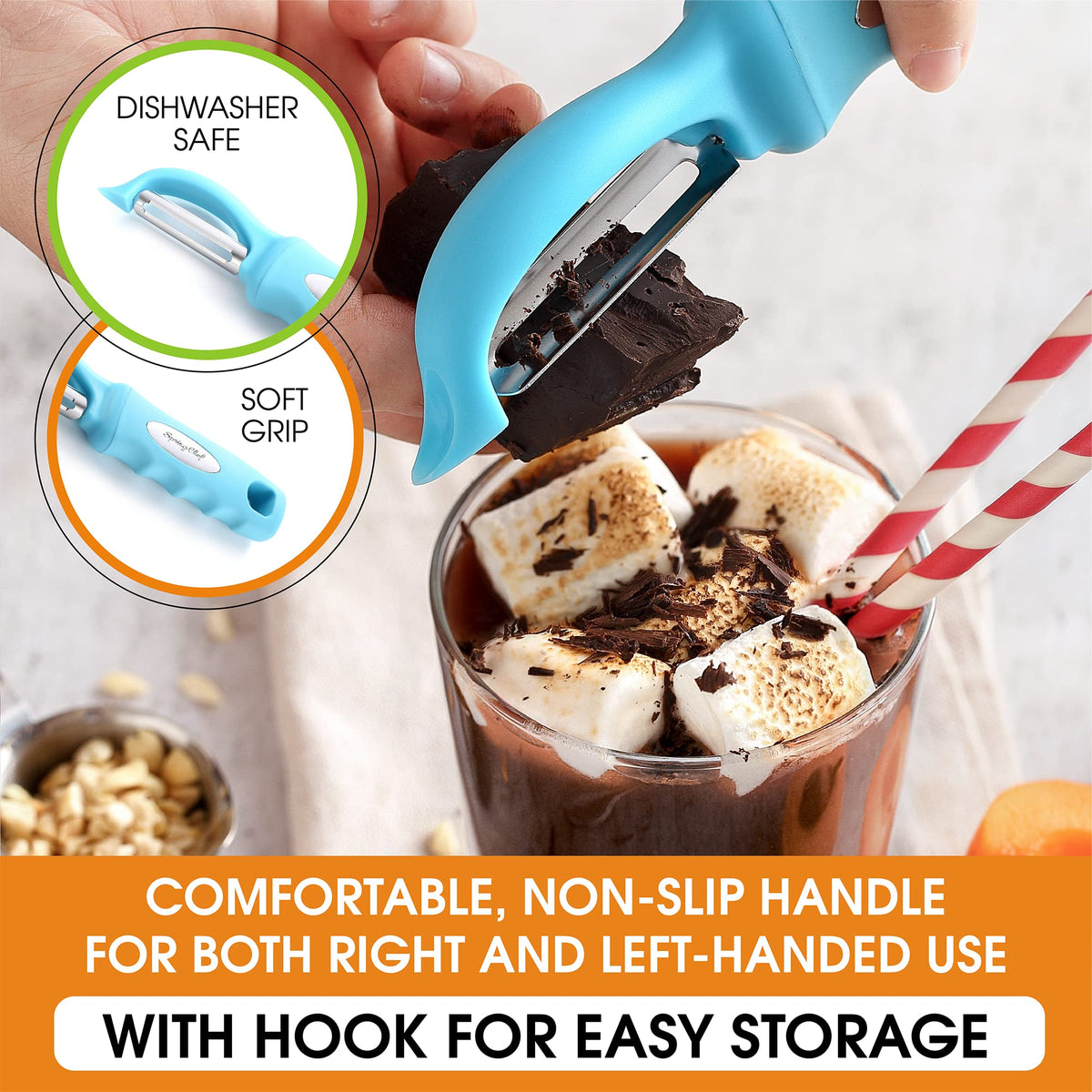 Spring Chef Premium Swivel Peeler dishwasher-safe for easy cleanup