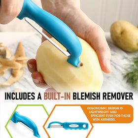 Spring Chef Premium Swivel Peeler ergonomic handle supports comfortable use