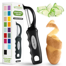 Spring Chef Premium Swivel Peeler front view showing smooth peeling action