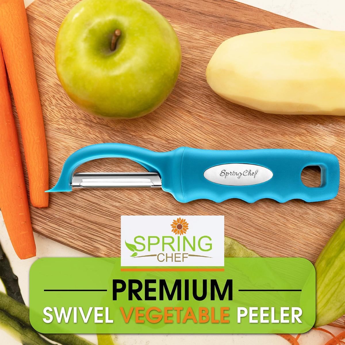 Spring Chef Premium Swivel Peeler suited for both right and left-handed users