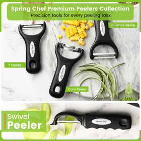 Spring Chef Premium Swivel Peeler suitable for left and right-handed users.