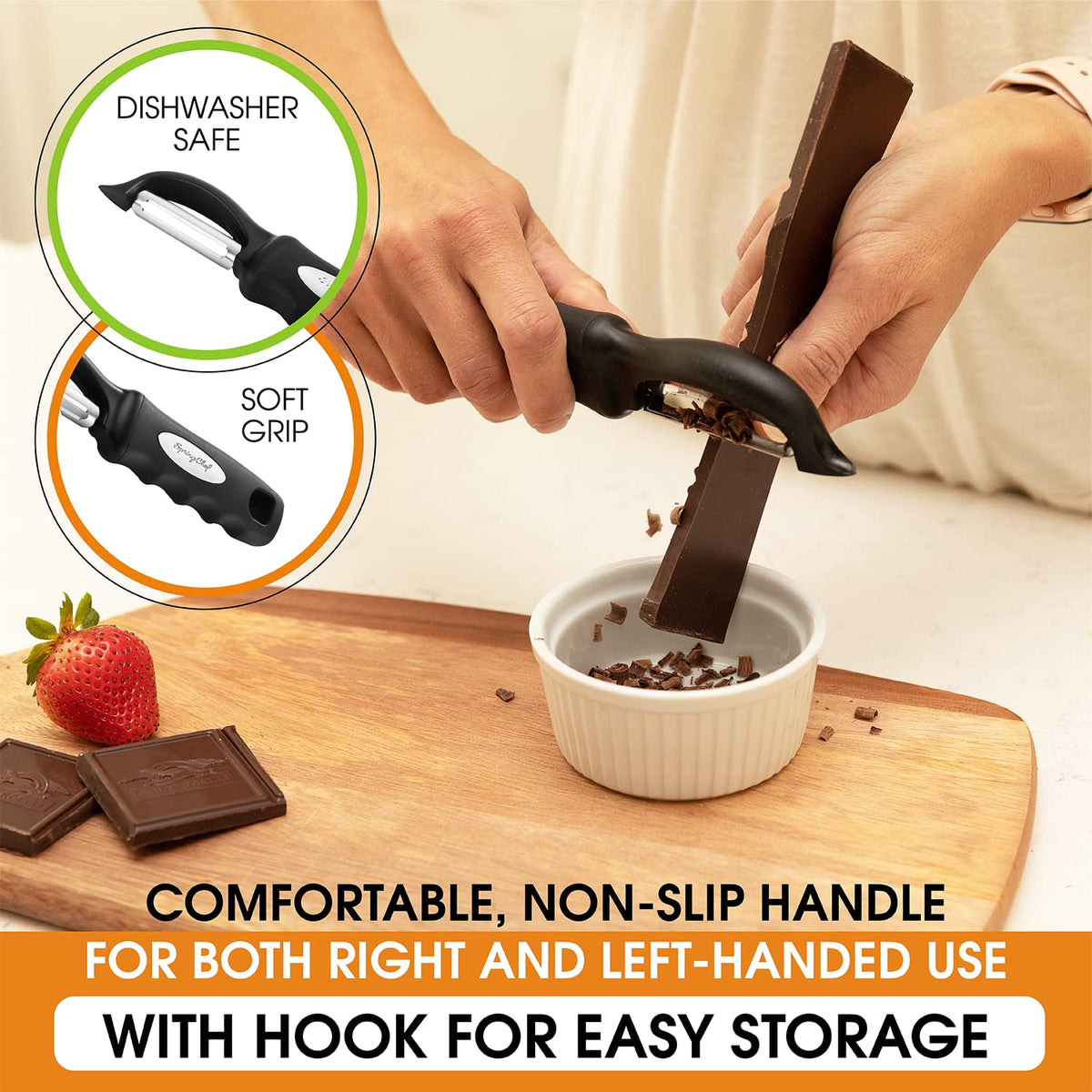 Spring Chef Premium Swivel Peeler Set of 2 for versatile tasks.