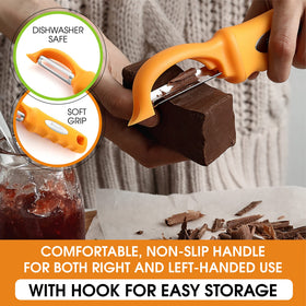 Spring Chef Premium Swivel Peeler smooth glide action peeling carrots.