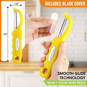 Spring Chef swivel peeler built-in blemish remover trims small spots quickly