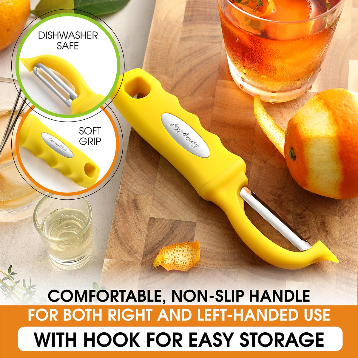 Spring Chef swivel peeler ideal for vegetables and fruit prep