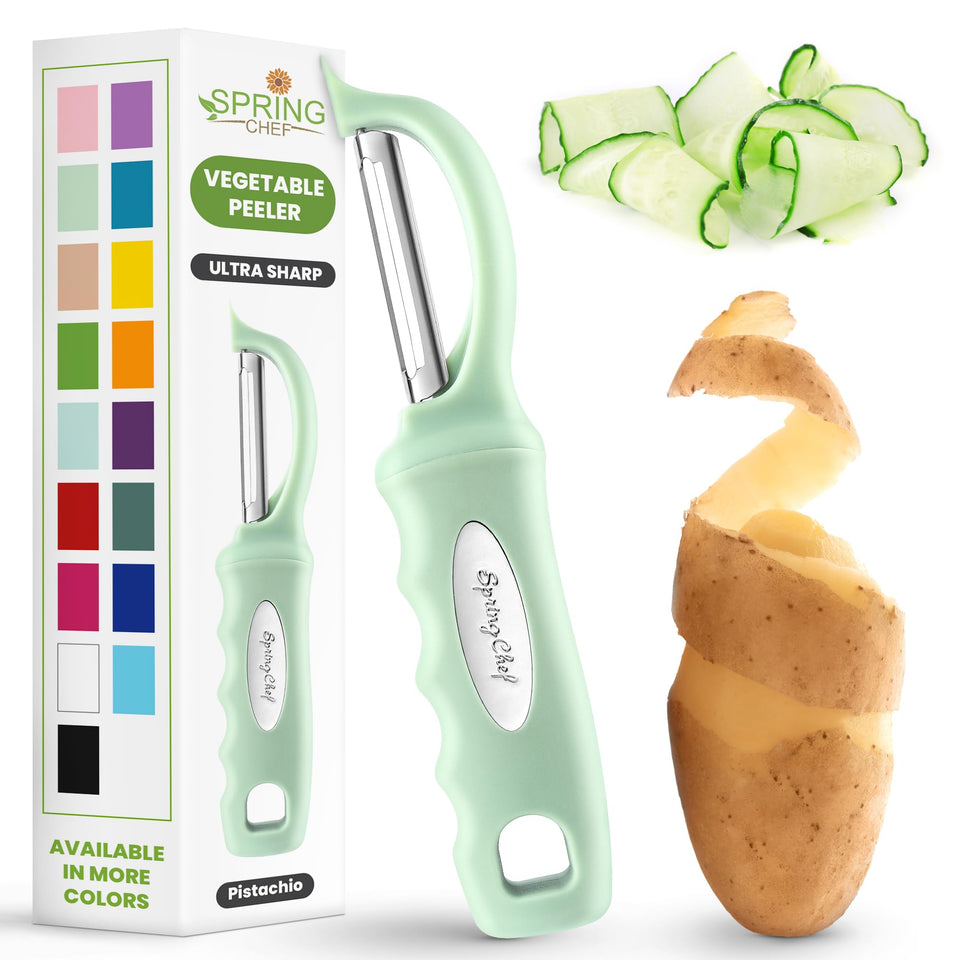 Spring Chef Premium Swivel Vegetable Peeler blades for quick, effortless peeling.