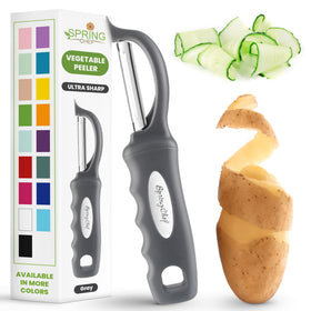 Spring Chef Premium Swivel Vegetable Peeler with comfort handle for effortless peeling.