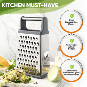 Spring Chef Professional four-sides grater shredding cheese for quick meal prep