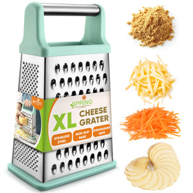 Spring Chef Professional cheese grater front view four-sided versatility for shredding