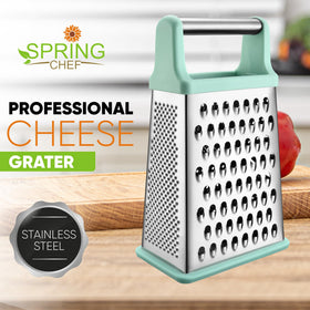 Spring Chef Professional cheese grater side view ergonomic handle for easy grip