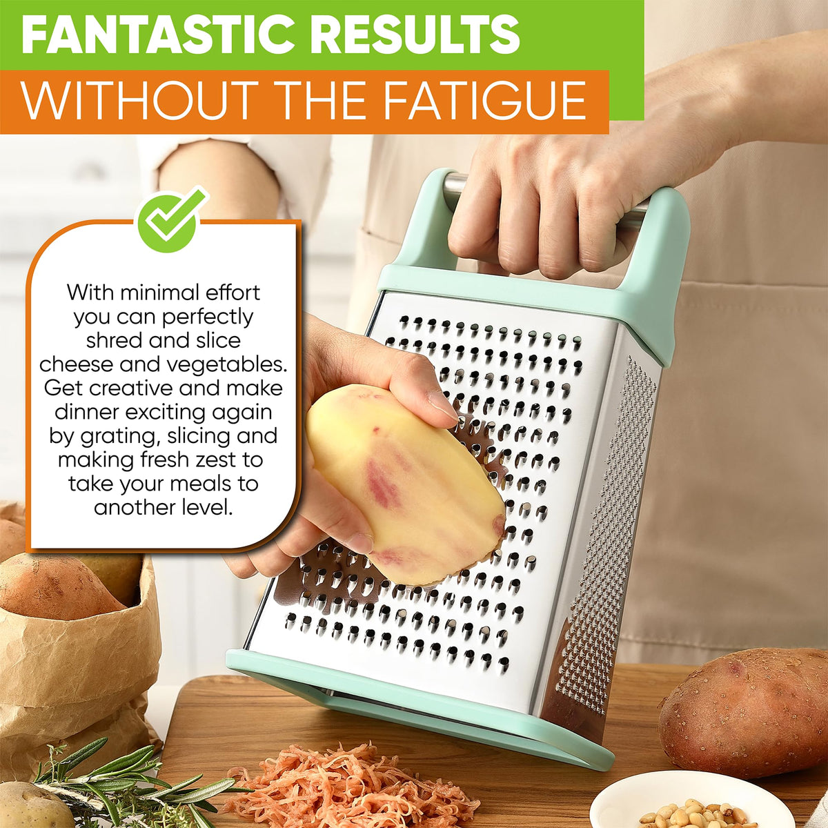 Spring Chef Professional grater zesting lemon to brighten dressings and vegetables