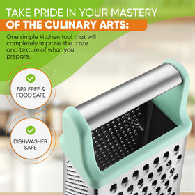 Spring Chef Professional grater mint finish dishwasher safe for easy cleaning