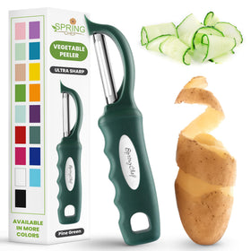 Spring Chef professional swivel peeler with narrow blade for precise peeling