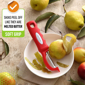 Spring Chef smooth glide technology enables quick peeling without clogging.