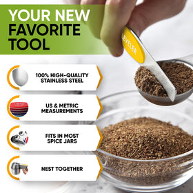 Spring Chef spoon with pour spout enables clean liquid transfers.
