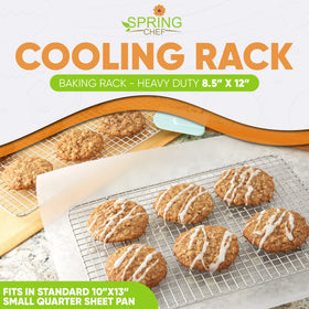 Spring Chef rack in oven demonstrates oven-safe performance up to 575°F.