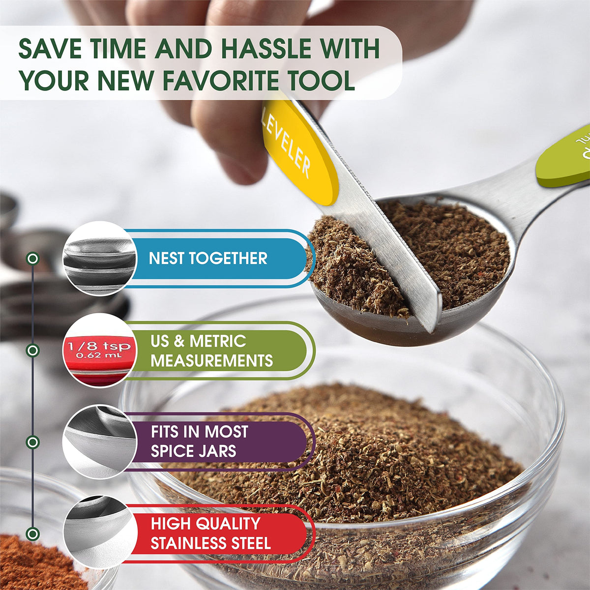 Spring Chef stainless steel spoons resist rust and bending