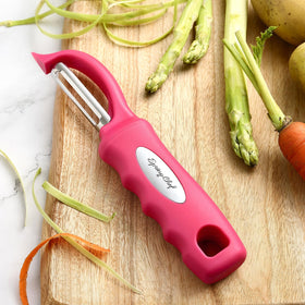 Spring Chef peeler includes blemish remover for fast, clean skin corrections.