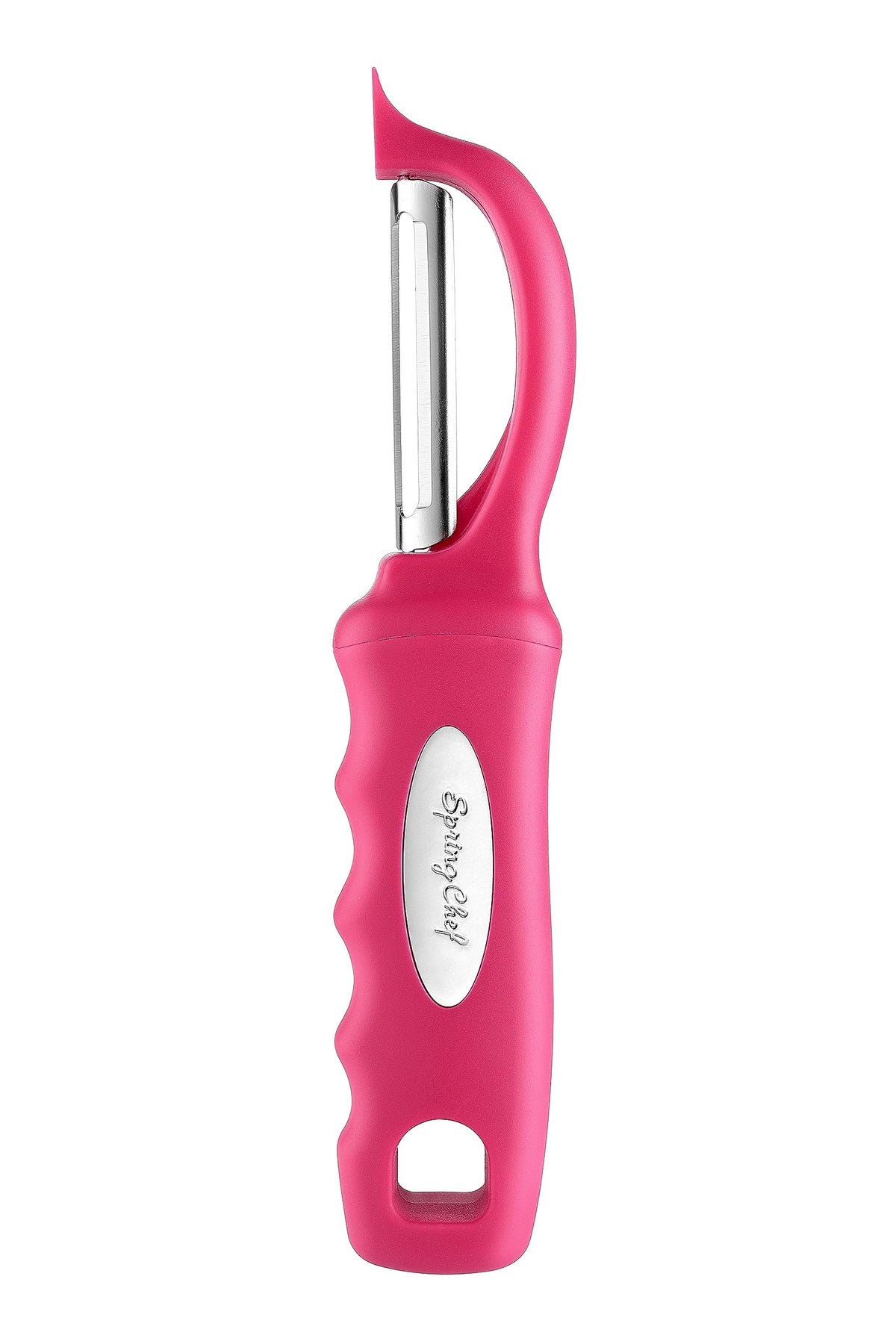Spring Chef versatile peeler handles potatoes, mangoes, apples with ease.