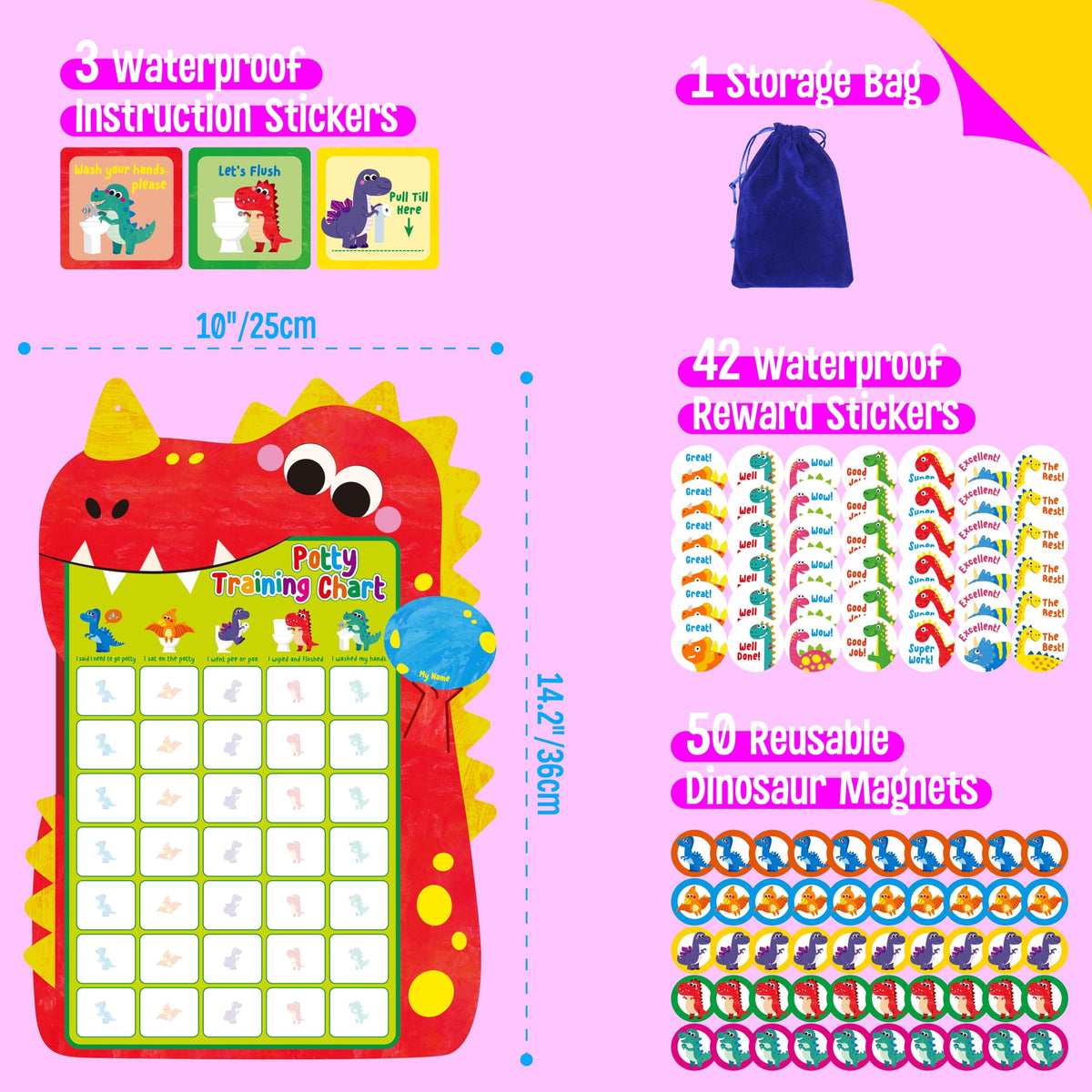 SpriteGru dinosaur magnets for reusable rewards that celebrate milestones.