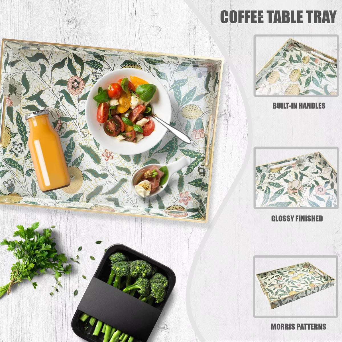 Spsyrine color options tray adds red, blue, or green accent to any room.