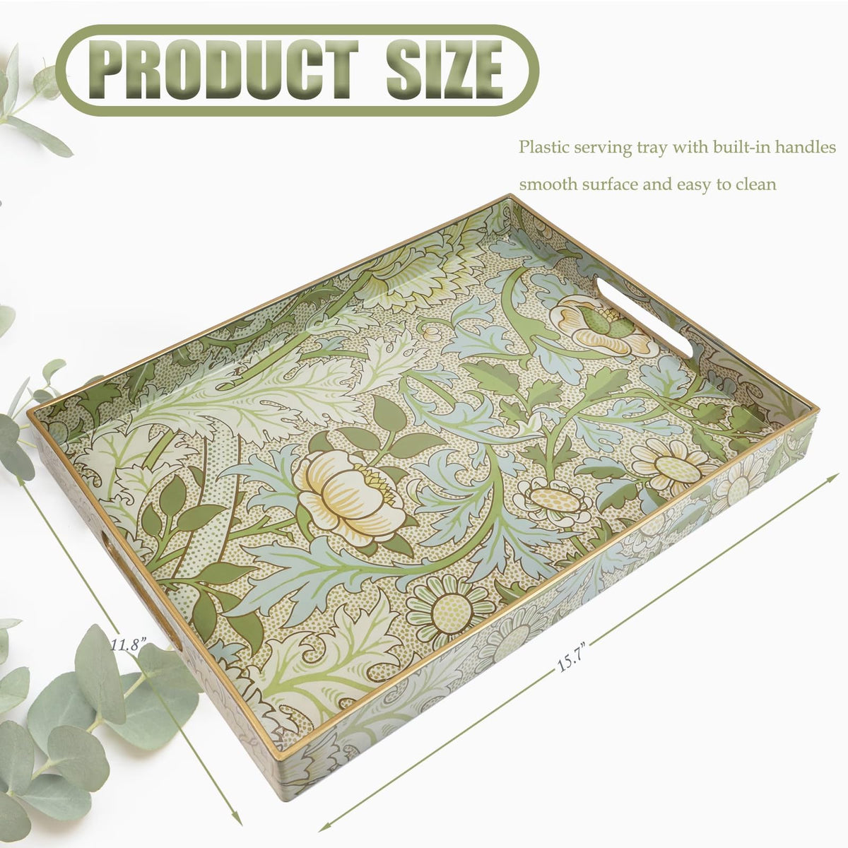 Spsyrine Dianthus tray in red, blue, and green to match decor.
