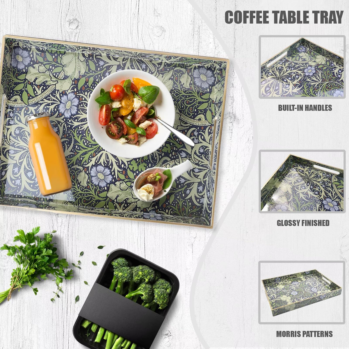 Spsyrine tray's lightweight design for effortless room-to-room carrying.