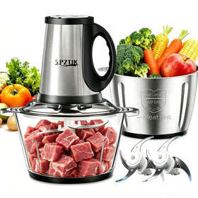 SPZTJK 3 speed processor meat chopper in action for quick, even results