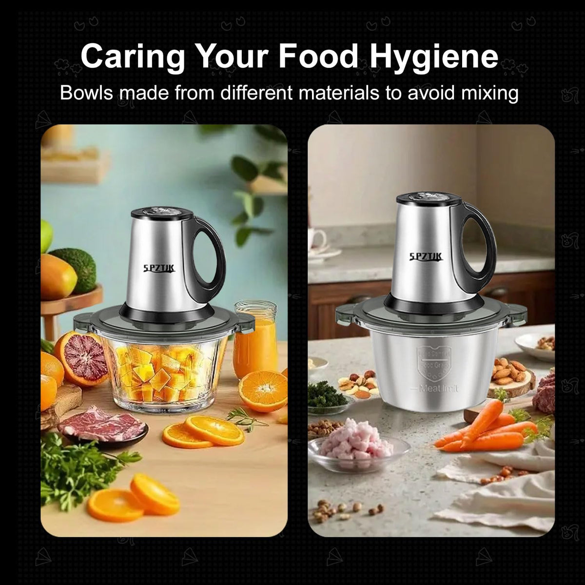 SPZTJK removable blades for easy thorough cleaning after use