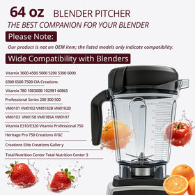Sqalvox Vitamix-compatible pitcher VM0102-VM0103 for seamless replacement.