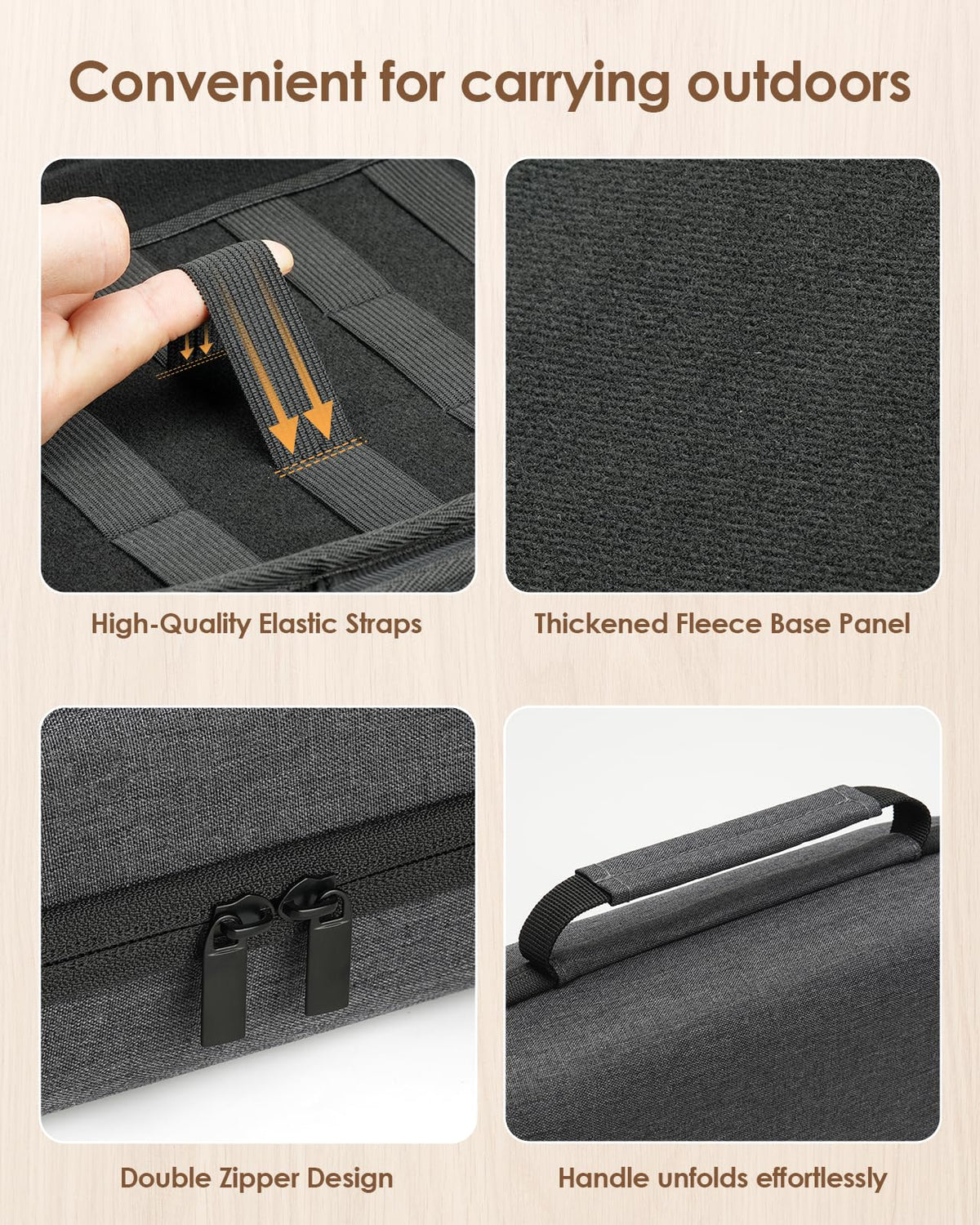 SQERO sturdy handle and adjustable strap enable comfortable carrying