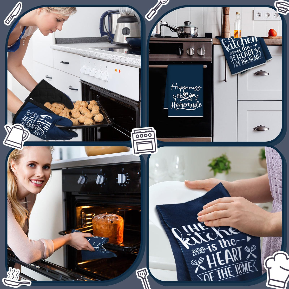 Sratte blue kitchen accessories gift set for practical decor