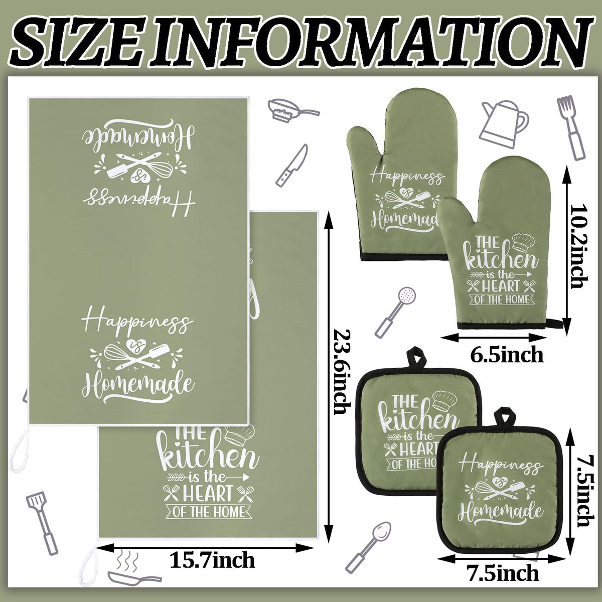 Sratte dish towels 15x23 inches, quick-drying and charming kitchen quotes