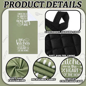 Sratte gift-ready kitchen accessories set in green for housewarmings or weddings