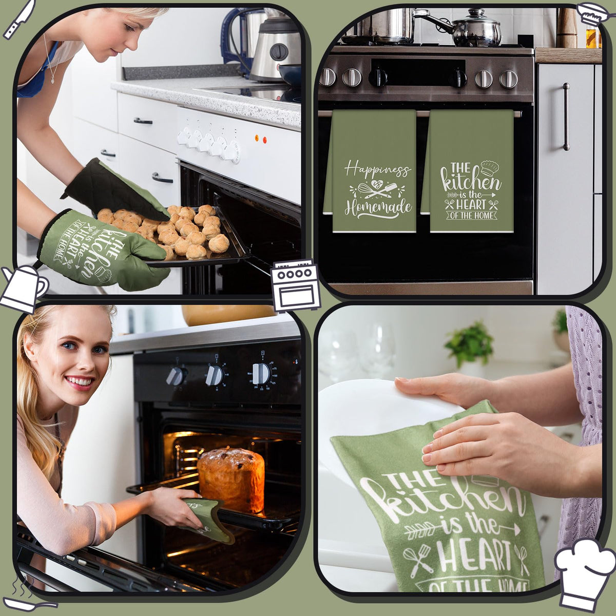 Sratte farmhouse green decor enhances daily cooking spaces with a cozy vibe