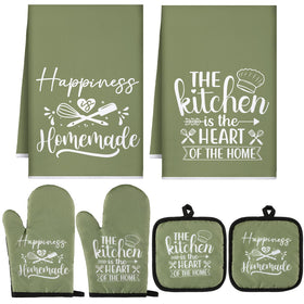 Sratte kitchen towels in green offering highly absorbent microfiber for quick spill cleanup