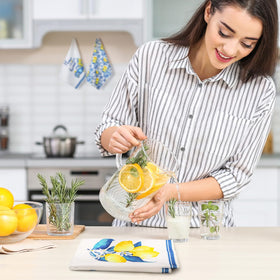 Sratte multicolor lemon pattern towels for stylish, practical drying