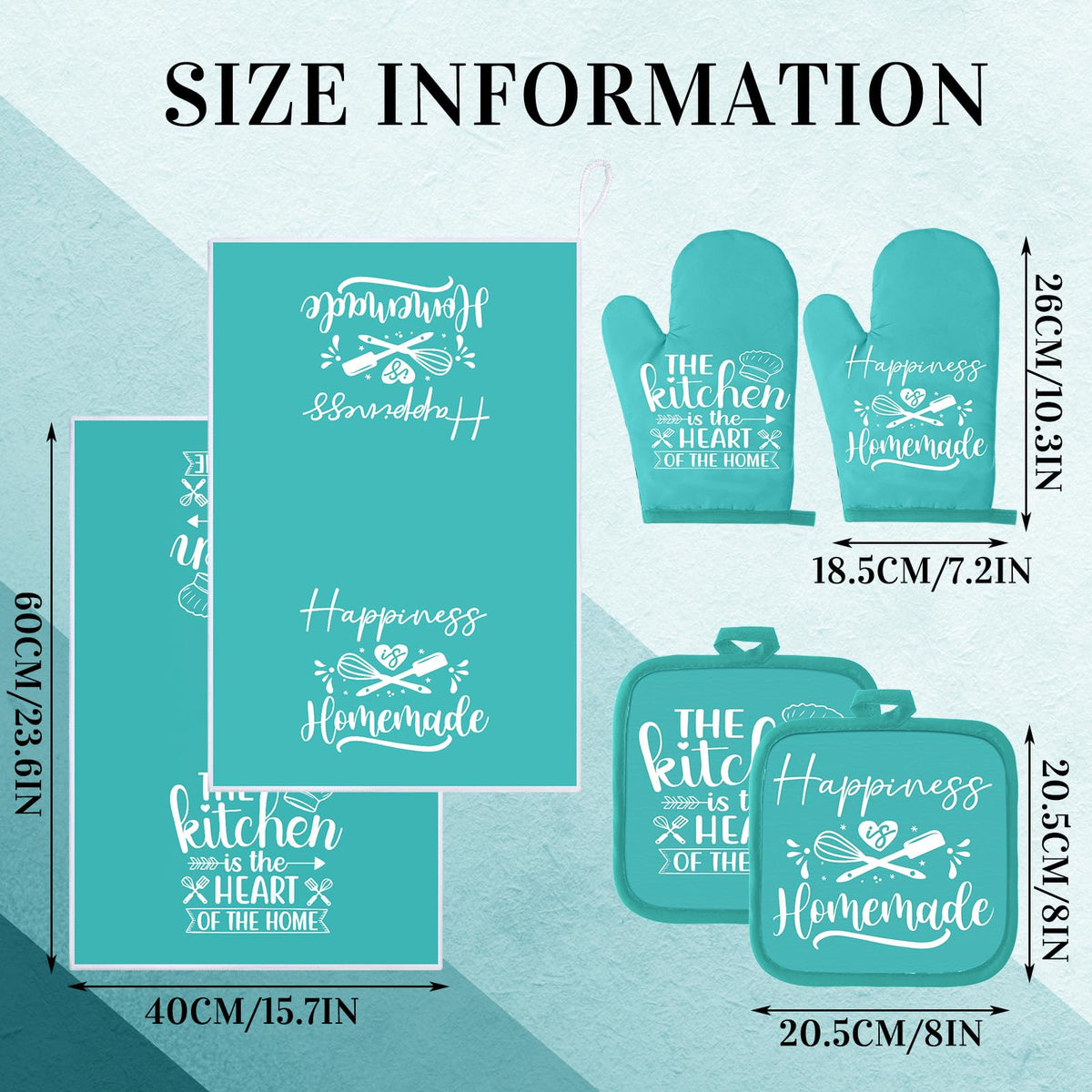 Sratte light-teal oven mitts protect hands during hot cooking